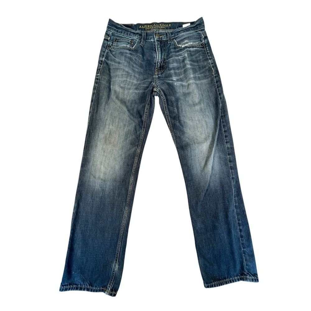 American Eagle Outfitters AirFlex Relaxed Straight Jeans Mens 30x32 Blue Cotton